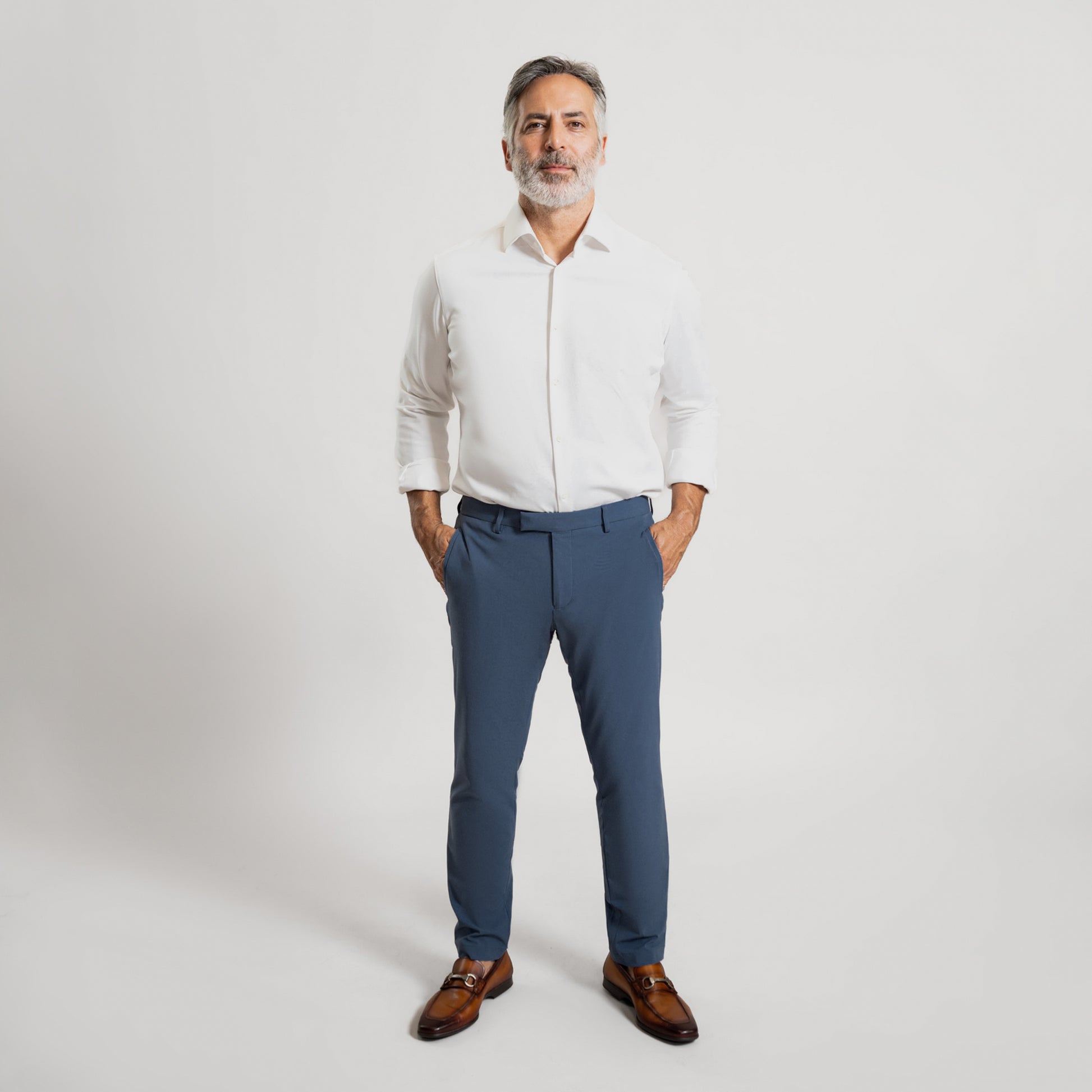 Bespoke custom athleisure technical men's suit los angeles model Guillermo in Marina