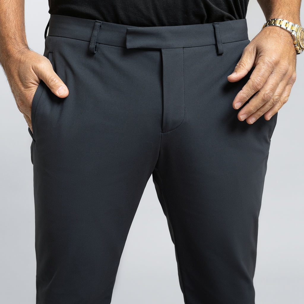 Bespoke custom athleisure technical men's suit los angeles model Guillermo in Charcoal