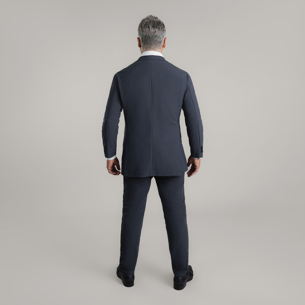 Bespoke Custom Athleisure Technical Men's Suit Los Angeles model Guillermo in Charcoal