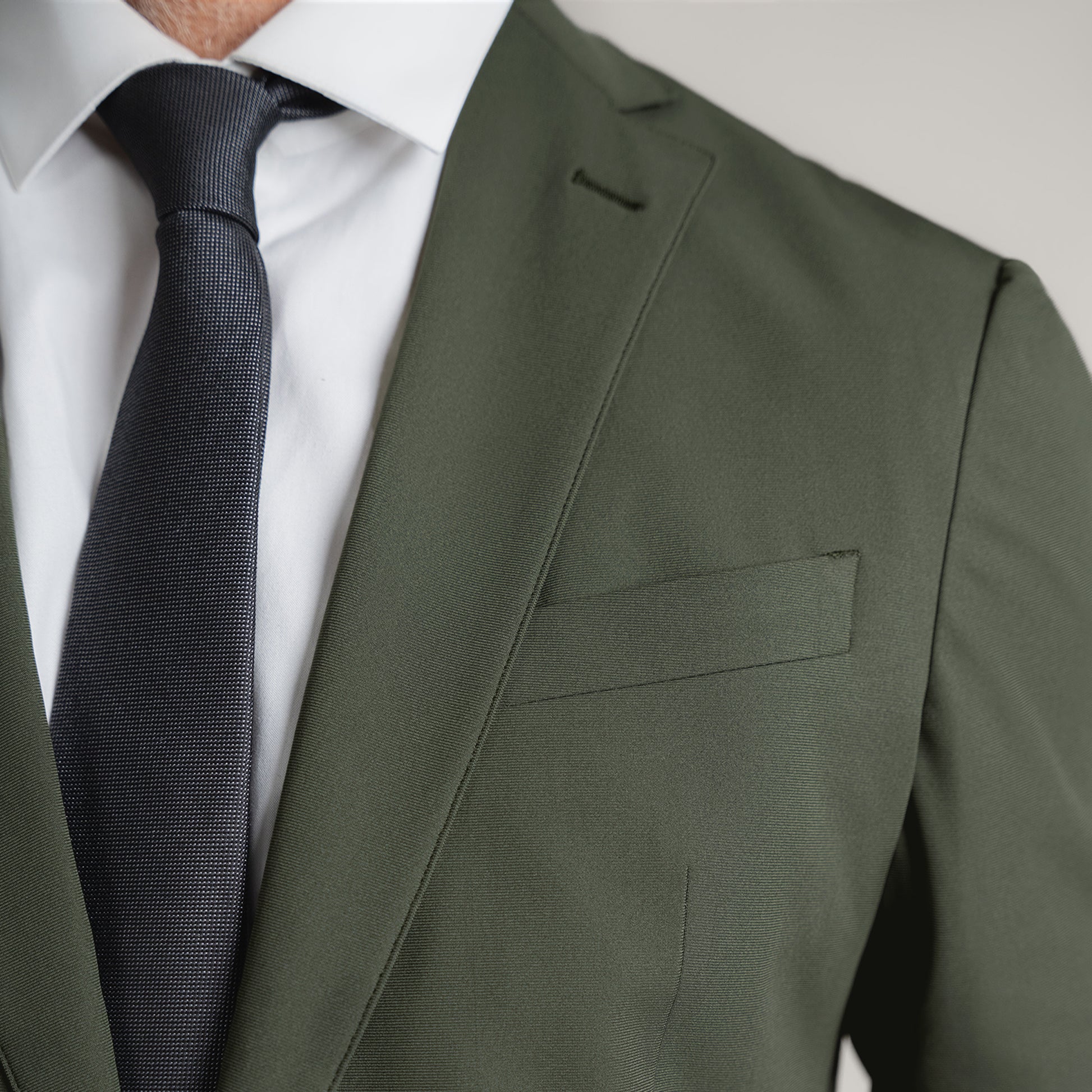Bespoke custom athleisure technical men's suit los angeles model Guillermo in Moss
