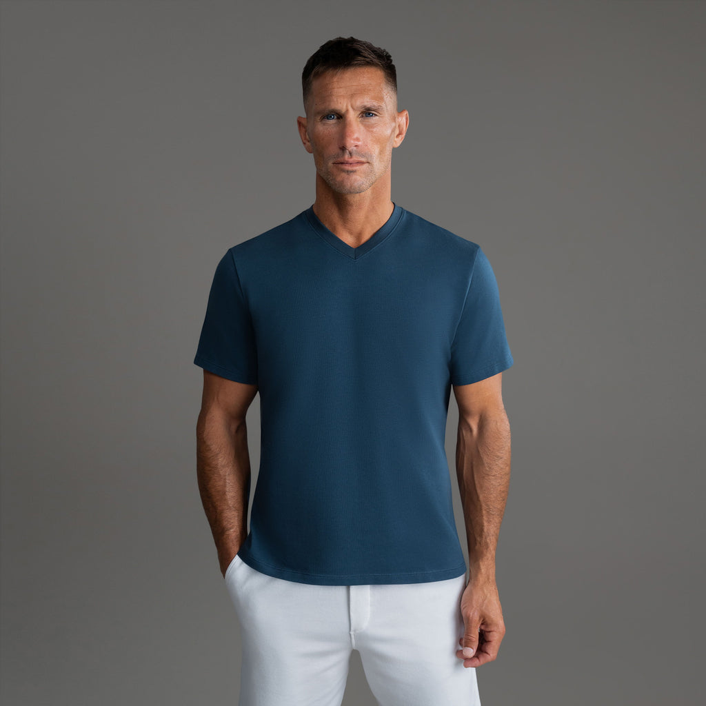 Cumulus V-Neck T-Shirt - Deep Sea
