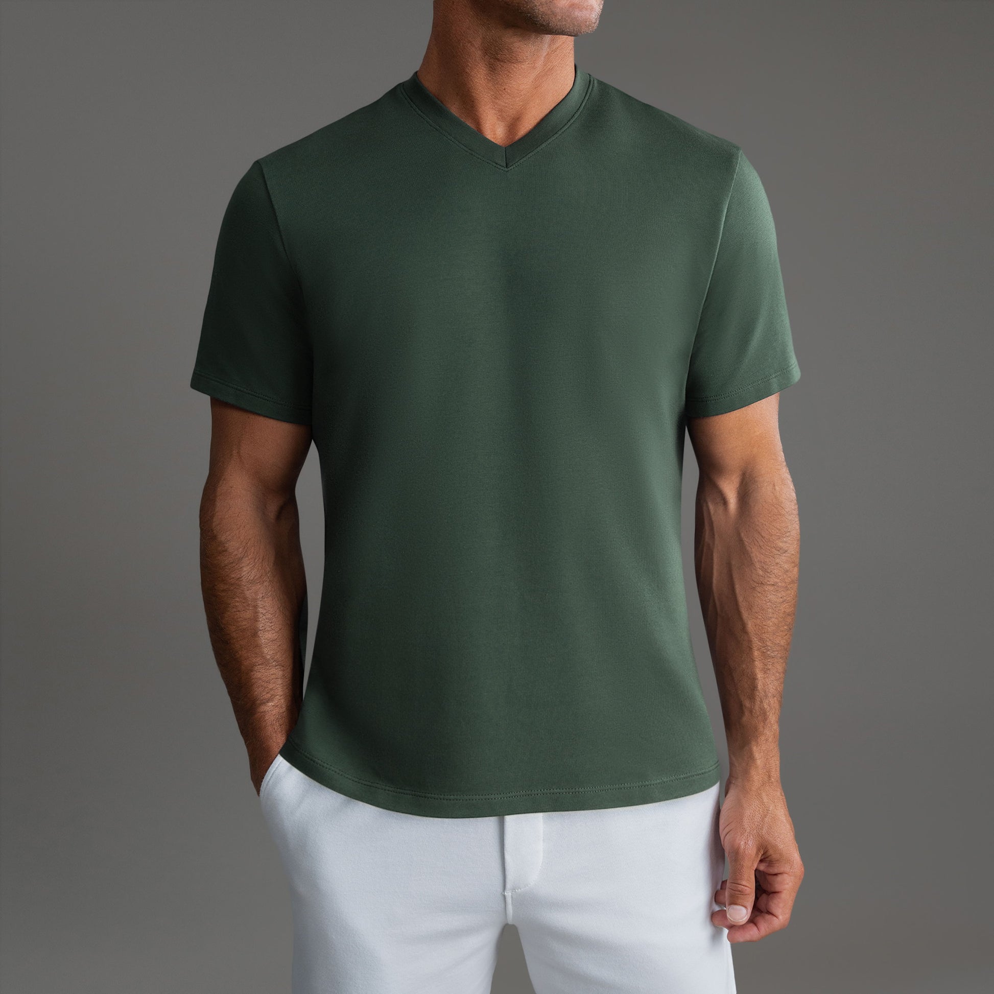 Cumulus V-Neck T-Shirt - Moss