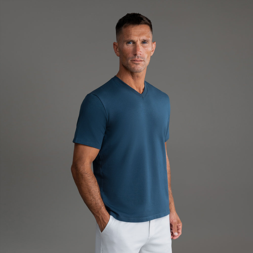 Cumulus V-Neck T-Shirt - Deep Sea
