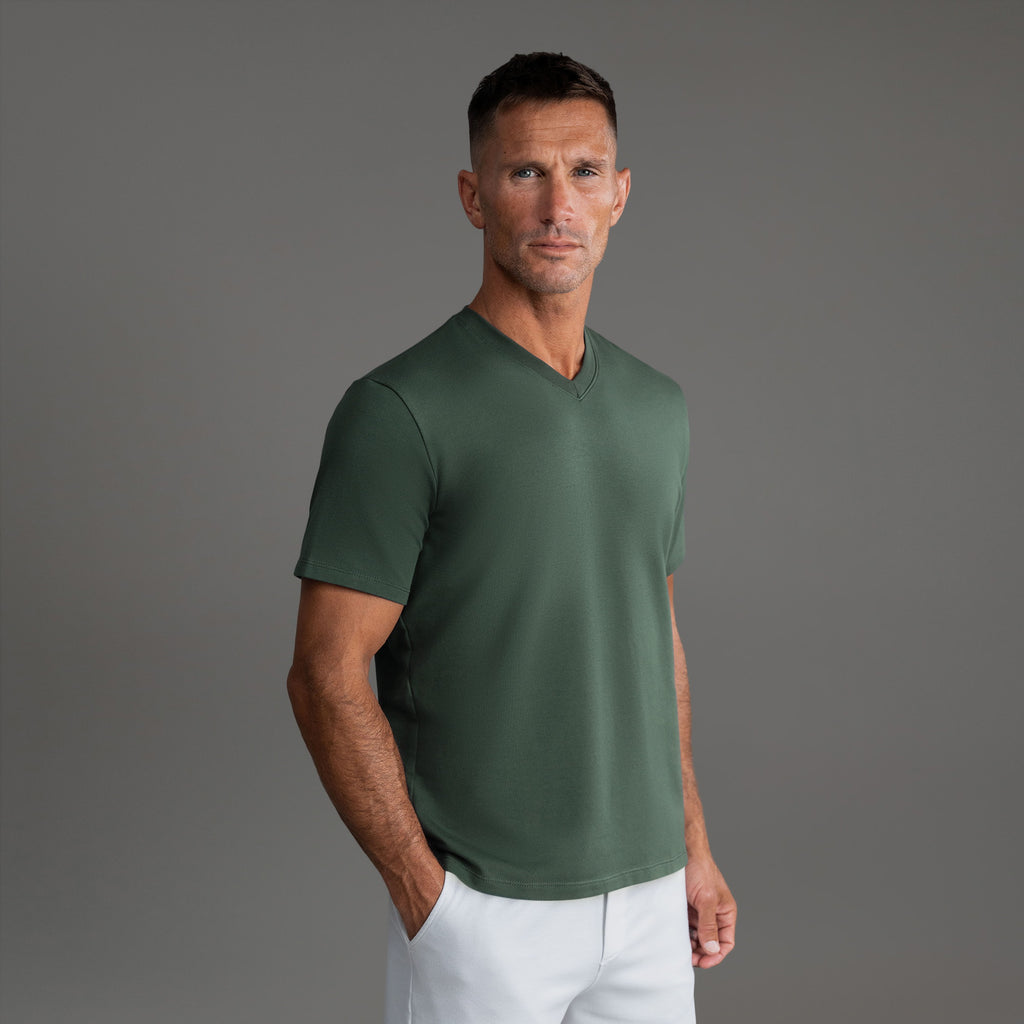 Cumulus V-Neck T-Shirt - Moss