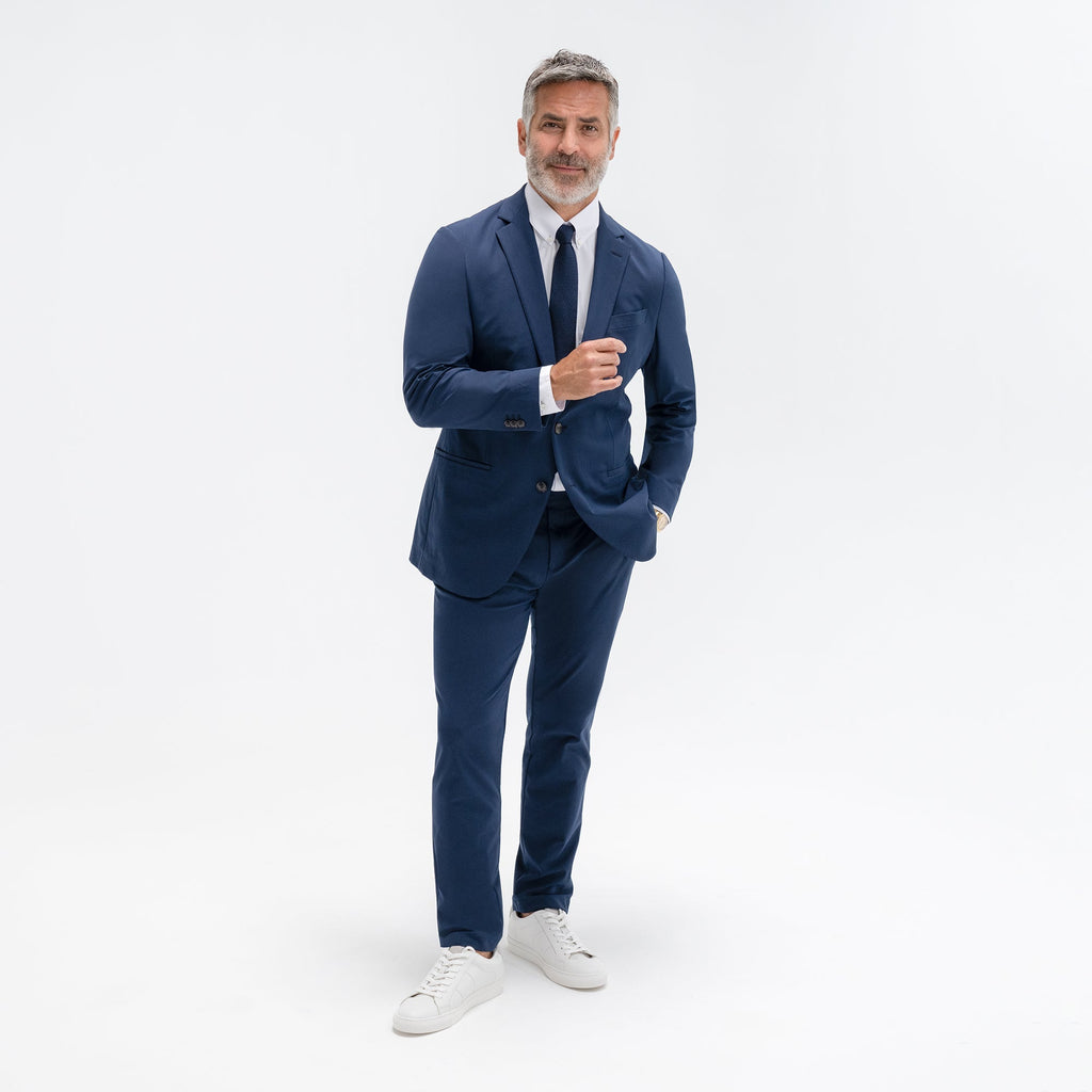 bespoke custom trousers pant chino performance technical model Guillermo in Navy