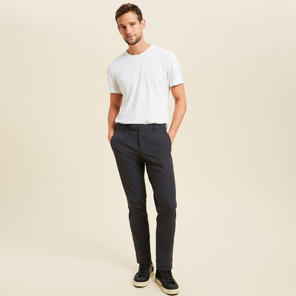 bespoke custom trousers pant chino performance technical model Jimmy in Charcoal