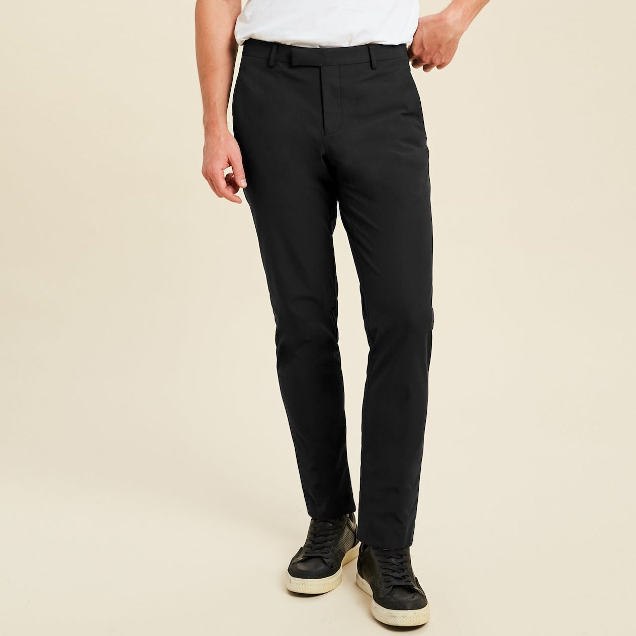 bespoke custom trousers pant chino performance technical model Jimmy in Black